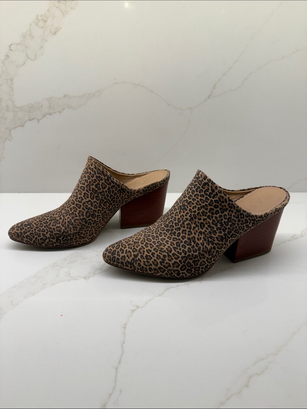 Able Leopard Print Slip-On Mules in Brown and Black